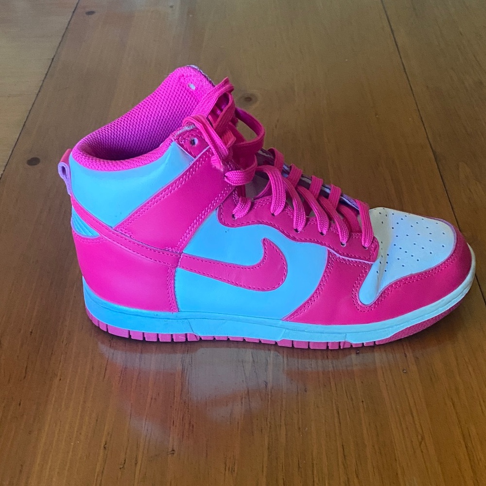 Nike Pink and Blue High-Top Sneakers
